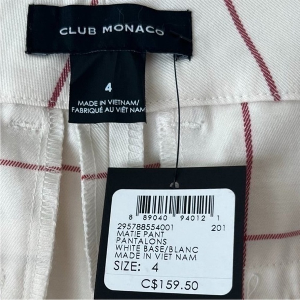 Club Monaco | Marie Pant: Creamy Beige & Pink Ankle Pants - Picture 17 of 17